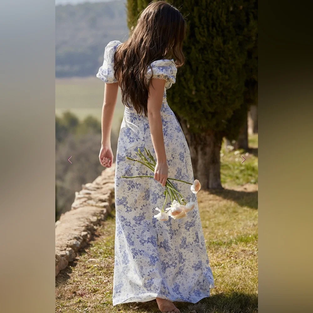 HOUSE OF CB Felizia Floral Puff Sleeve Maxi Dress - Picture 3 of 16